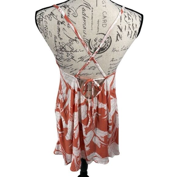 ROXY Women's Printed Be in Love Beach Cover-up Dress Peach Size Small NWT - Picture 7 of 14